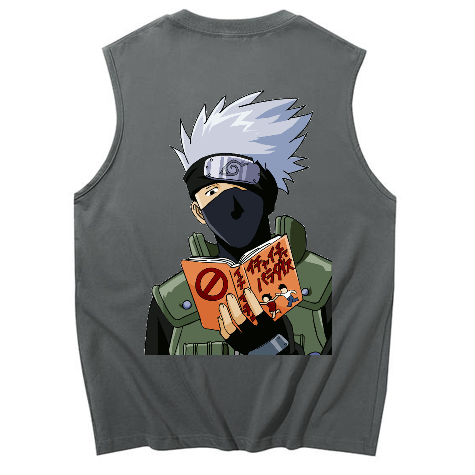 （画像用） NARUTO -ナルト- はたけ カカシ Hatake Kakashi コットン100％タンクトップ（背面プリント）
